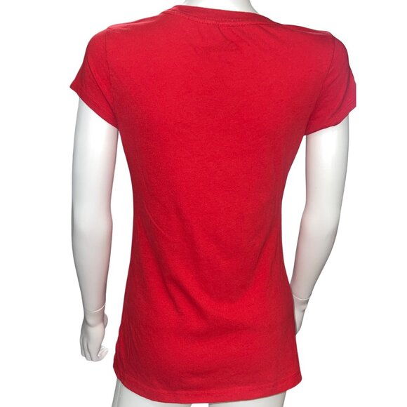 Disney Womens Red Mom Graphic Tee Minnie Bow Design 100% Cotton Size L - Picture 2 of 5